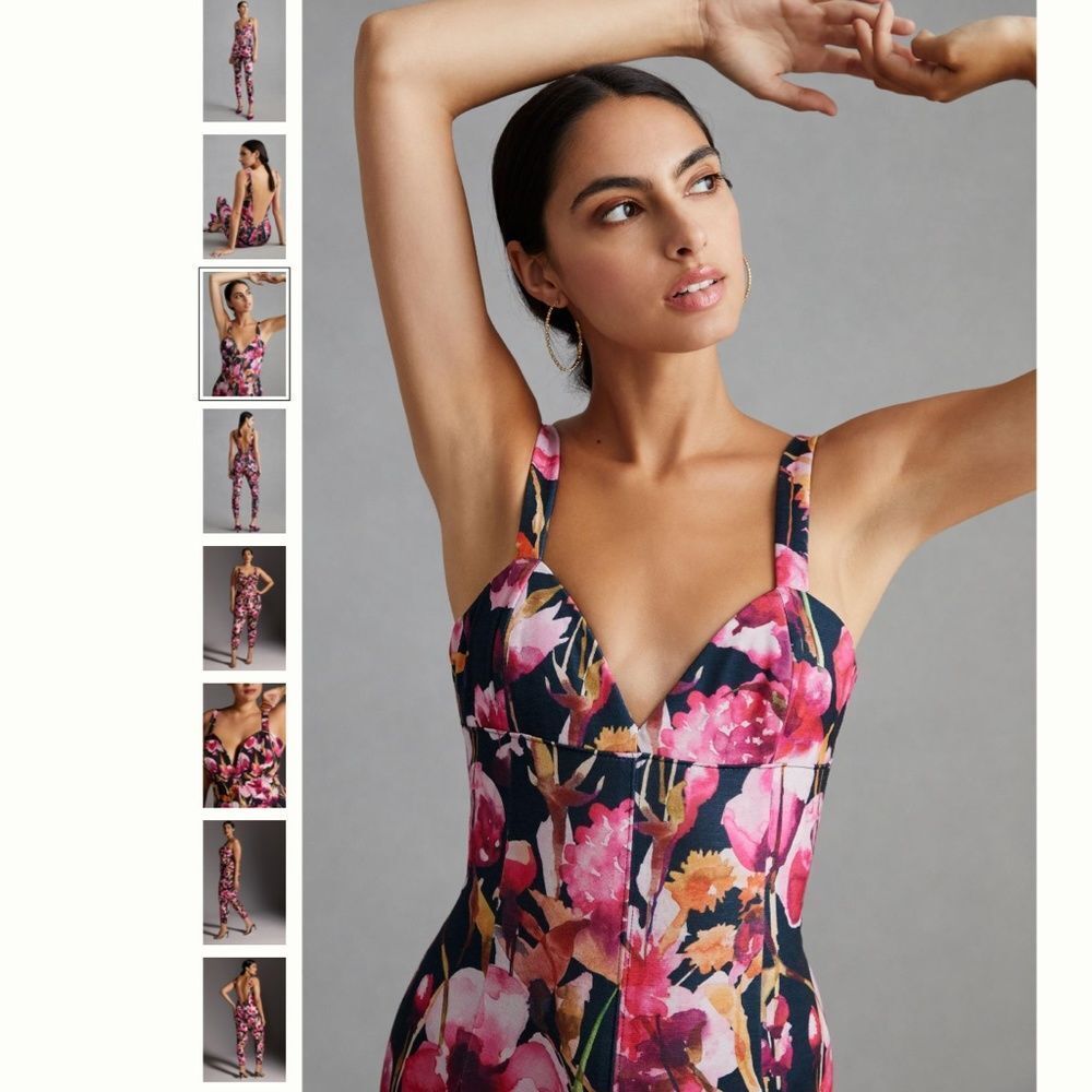Anthropologie Floral Sweetheart Jumpsuit - Picture 3 of 5
